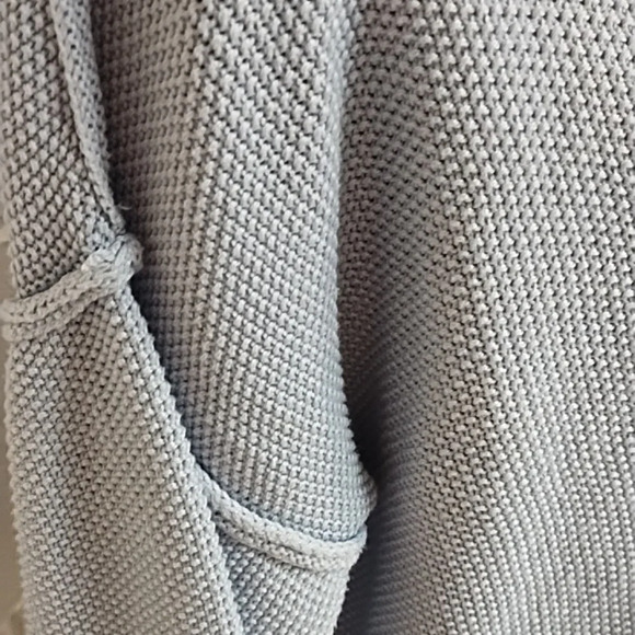 Natural Reflections Light Blue Textured, Button, Crew Neck, Sweater - Picture 3 of 10